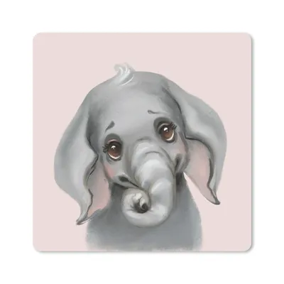 Produktbild von MuchoWow® Mauspad Mousepad Elefant - Rosa - Dschungel 30x30 cm - Mousepads - Maus Mat - Pad - Mausunterlage - Gaming