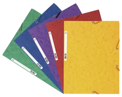 Produktbild von Exacompta Sammelmappe 3 Klappen Gummizug Colorspan 400g-m2 A4 Farben sortiert
