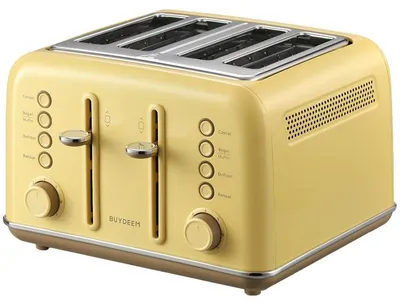 Produktbild von Buydeem DT640, 4 Scheibe(n), Gelb, Edelstahl, Niveau, Drehregler, Retro, 1800 W
