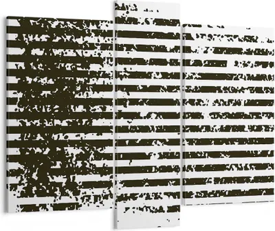 Produktbild von Bild auf Leinwand - Leinwandbild - 3 Teile - Abstraktion Schwarz Gürtel - 95x80cm - Wand Bild - Wanddeko - Wandbilder - Leinwanddruck - Bilder - Wanddekoration - Leinwand bilder - CB95x80-4855