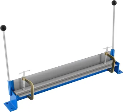 Produktbild von Blechbiegemaschine - Manuelle Abkantbank - Klappbare Werkbankausführung - Arbeitsbreite 76 cm - Biegewinkel 0–90° - Q235 Stahl - Blau