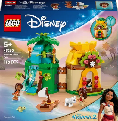 Productafbeelding van LEGO ǀ Disney, Vaiana's eilandavontuur, bouwset voor kinderen die graag fantasierijk spelen, een bouwbaar model van een speelhuis, prinsessen speelgoed, cadeau voor meisjes en jongens vanaf 5 jaar, artikelnummer 43260