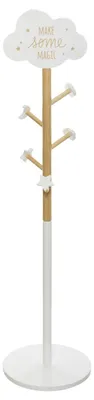 Produktbild von Atmosphera Garderobe - beige/weis - MDF-Holz - 5 Haken - 35 x 135 cm