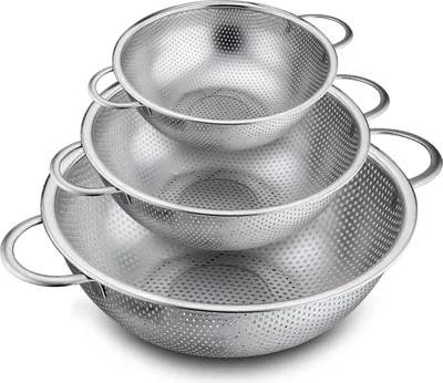 Produktbild von 3-teiliges Set mit Griff Nudelsieb,Küchensieb,Sieb Küche