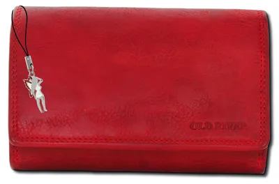 Immagine prodotto di Portafoglio Old River con cerniera a pressione in pelle rossa OPD421R