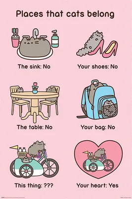 Produktbild von Pusheen - Places Cats Belong - Katzen Poster Druck Plakt - Größe 61x91,5 cm