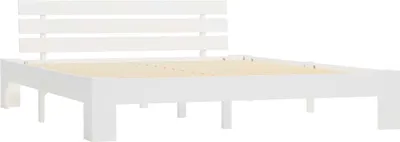 Image de vidaXL Lit en bois massif pin blanc 160x200 cm