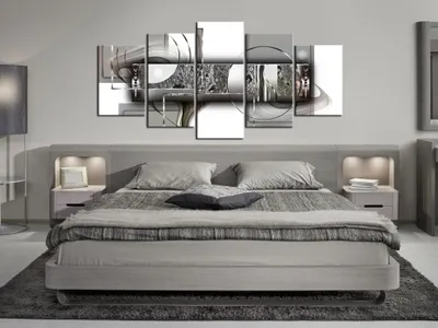 Produktbild von Akustikbild Abstrakt 200x100 cm Bilder Akustikschaum Hochleistungsschallabsorber Schallschutz Leinwand 5 tlg Wandbild Raumakustik Schalldämmung a-A-0251-b-p