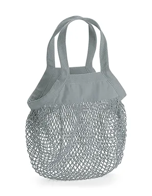 Produktbild von Westford Mill W151 | Organic Baumwolle Mini Mesh Grocery Bag - 100% Baumwolle - Farbe: Pure Grey - Größe: 34 x 12 cm