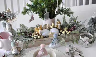 Image de Champignons décoratifs en bois avec paillettes 6 pcs.