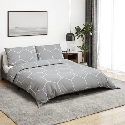 Produktbild von Design Bettwäsche-Set Grau 200x200 cm Baumwolle, Bettwäschen 2024 Neu