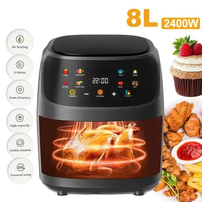 Image de Friteuse à air – 8 litres – 1400 W – Sans huile – Programmable – Écran tactile LED
