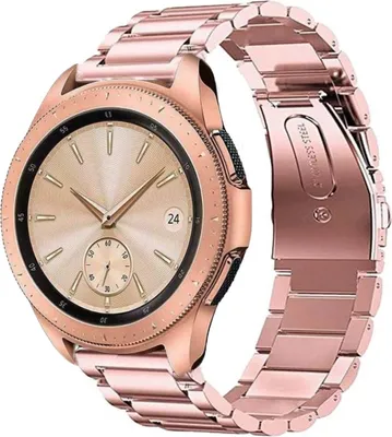 Produktbild von Strap-it Stahlarmband - Kompatibel mit Samsung Galaxy Watch Armband 42mm Ersatzarmband Edelstahl - Faltschließe - Hochwertiges Material - für Smartwatch 20mm Armband Rosa