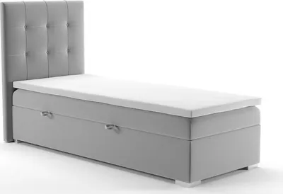Zdjęcie produktu dla Luxus Boxspring Bett Hotel Betten Polster Funktion Bettkasten 90x200cm Grau