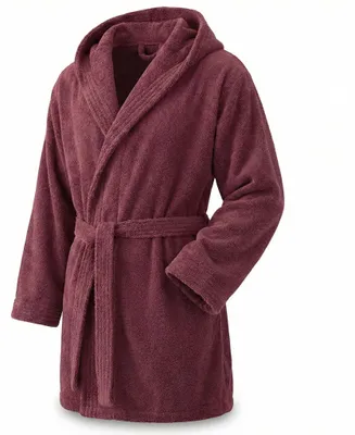 Image de Peignoir unie en 100% coton, couleur grenat