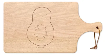 Produktbild von Mr. & Mrs. Panda Schneidebrett Avocado Kern - Transparent - Geschenk, Küchenbrett, Käsebrett, holzschneidebrett, Spruch Leben, glücklich, Avokado, buche, Holzbrett, Brett