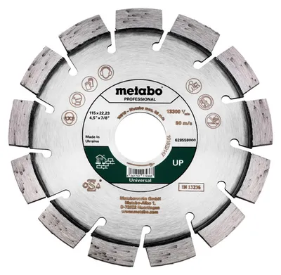 Produktbild von Metabo 628558000, Schneidedisk, Flache Mitte, Beton, Metabo, 11,5 cm, Edelstahl