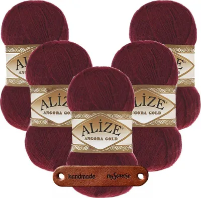 Produktbild von 5 x ALIZE Angora Gold 57 Bordeaux mit Label