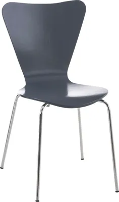 Produktbild von TPFLiving Seminarstuhl Calisso Besucherstuhl Warteraumstuhl mit Holzsitz und Metallgestell Farbe: Grau