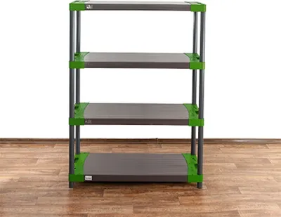Produktbild von Kunststoffregal GREY BEAR | Low | HxBxT 138x120x46cm | Fachlast 120kg | Grau-Grün