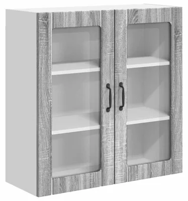 Image de Armoire murale en verre vidaXL LUCCA, gris Sonoma, 80 x 31 x 80 cm