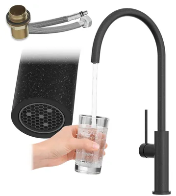 Produktbild von Granitan | PRESTIGE SLIM - Küchenarmatur - 360° schwenkbar - Granit-Optik - Schwarz - Keramikkopf
