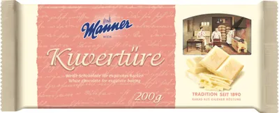 Produktbild von Manner Kuvertüre Weisse Schokolade 200g