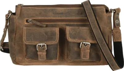 Produktbild von Greenburry Umhängetasche Tasche Leder Damen Schultertasche Vintage antikbraun 1769-25