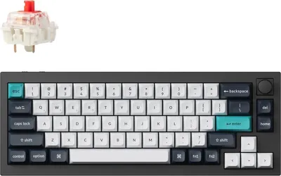 Produktbild von Keychron Q2 Max QMK/VIA Kabellose Mechanische Tastatur, QWERTY US, Knob, Carbon Black, Gateron Jupiter Red Q2M-M1
