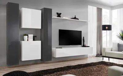 Zdjęcie produktu dla Meble do salonu w kolorze białym, zestaw mebli designerskich, komplet 6-częściowy