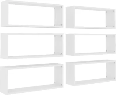 Obrázek produktu pro vidaXL Cube Shelves 6 ks. Bílé 60x15x23 cm odvozené dřevo výrobek
