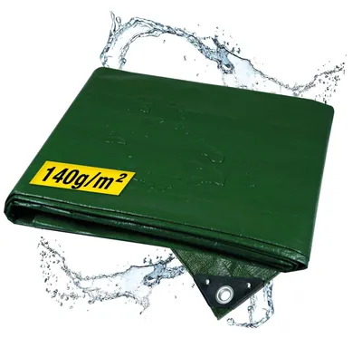 Produktbild von horizont Abdeckplane wasserdicht 140g/m² 4x5m mit reißfesten Ösen, Sandkasten und Pool Abdeckung, Gewebeplane für Auto, Motorrad, Fahrrad - robuste Abdeckfolie für den Außenbereich, grün