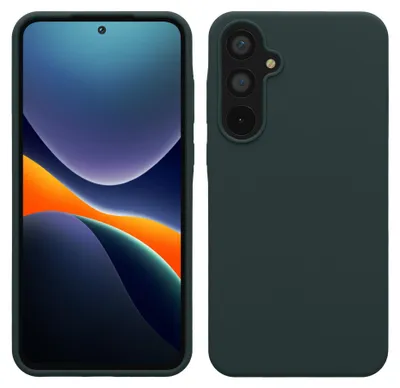 Produktbild von kwmobile Handyhülle für Samsung Galaxy A55 5G Hülle - Case Silikon - Kabelloses Laden - Schutzhülle Cover in Moosgrün