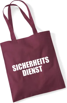 Produktbild von Huuraa Jutebeutel Sicherheitsdienst Schriftzug 10 Liter Burgundy Baumwolle Tasche Geschenkidee