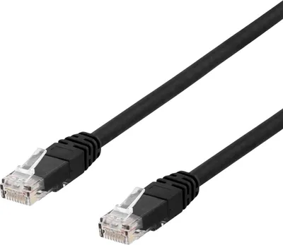 Obrázek produktu pro Deltaco TP-603SAU, 0,3 m, Cat6a, U/UTP (UTP), RJ-45, RJ-45, Černá