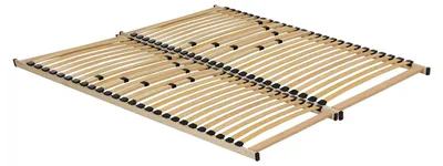 Produktbild von Lattenrahmen für Betten 90 x 200 cm aus Metall in Schwarz und Pappelholz mit 24 Leisten