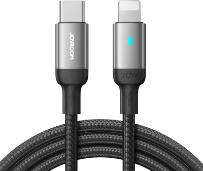 Zdjęcie produktu dla JOYROOM S-CL020A10, 1,2 m, Lightning, USB C, Męska, Męska, Czarny