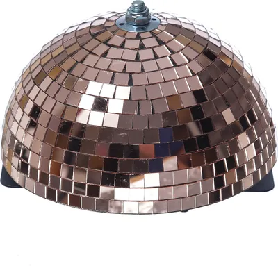 Spiegelkugel halb 20cm mit Motor - für Deckenmontage - Discokugel Echtglas - kupfer