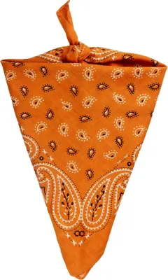 Produktbild von Bandana Tuch Paisley Muster 04 orange weiß quadratisches Kopftuch