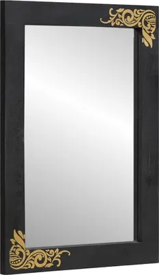 Image de Miroir de salle de bain Noir et argent 70 x 50 x 2,5 cm