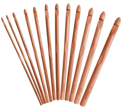 Häkelnadelset 12-teilig, Bambus, 3–10 mm, für Anfänger