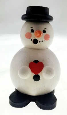 Produktbild von Räuchermann Schneemann mit Herz BxHxT 8,5x12x8,5cm NEU