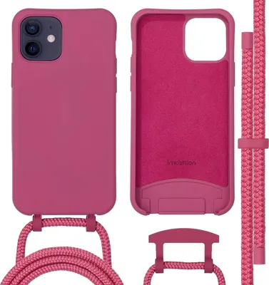 Image de imoshion Coque arrière colorée avec cordon amovible et MagSafe pour Apple iPhone 12 (Pro) - Framboise
