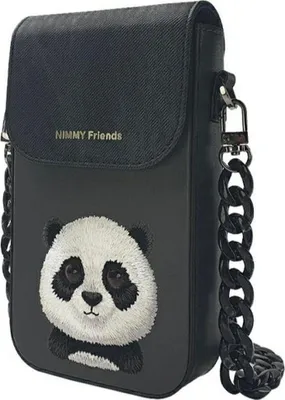 Obrázok produktu pre NIMMY set 3v1 taška na telefón + peňaženka + kryt GPS BIG EYED PET 2.0 Panda čierna