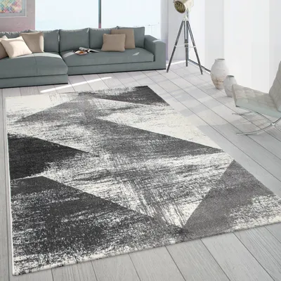 Produktbild von Teppich Kurzflor Farbverlauf Wohnzimmer schmutzabweisend Anthrazit Rechteckig 160x230 | 100% Polypropylen | Florhöhe: 12 mm | nur Handreinigung