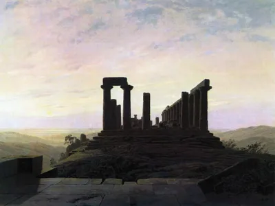 Produktbild von Caspar David Friedrich Kunstdruck Bild - Junotempel In Agrigent, 1828 (60 x 80 cm)