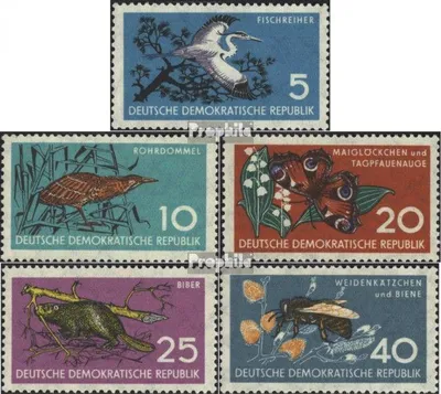 Produktbild von Briefmarken DDR 1959 Mi 688-692 (kompl.Ausgabe) gestempelt Naturschutz