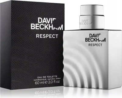 A bottle of David Beckham Respect Eau de Toilette and its packaging are displayed against a white background.