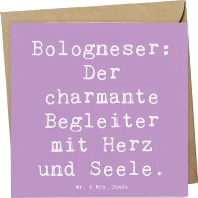 Produktbild von Mr. & Mrs. Panda Grußkarte Spruch Bologneser Begleiter - Lavendeltraum - Geschenk, Klappkarte, Hunderassen Beschreibung, Eigenschaften, Pflege, verspielte Hunde