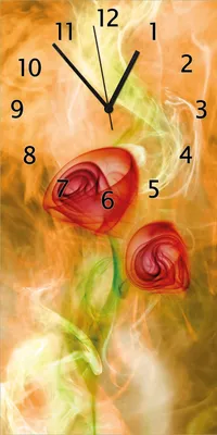 Produktbild von Wallario Design Wanduhr bedruckt, Größe 30 x 60 cm, Motiv: Abstrakte Rosen